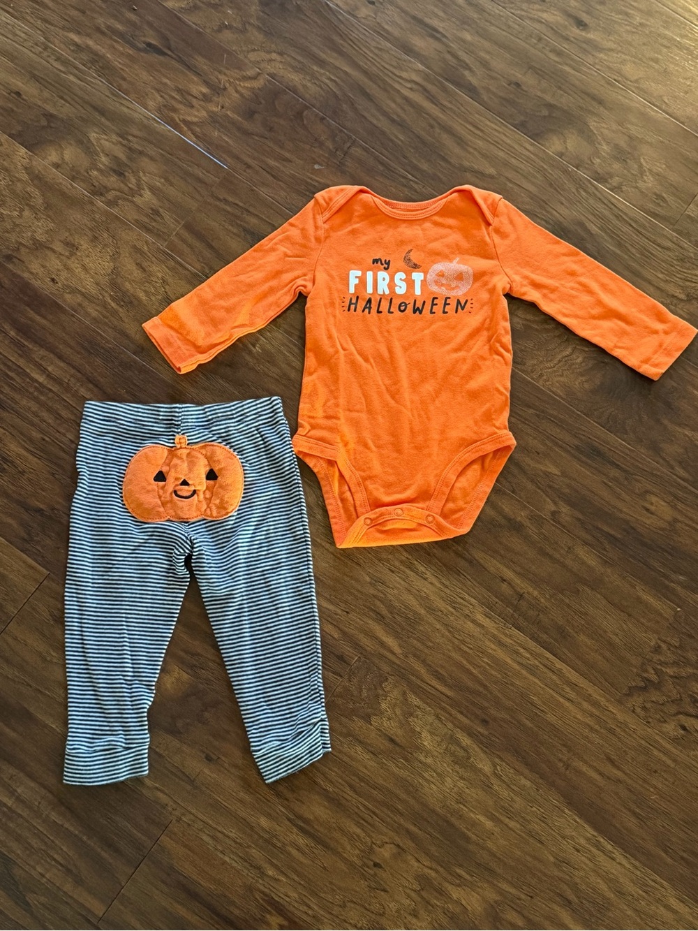 Orange "My First Halloween" Baby Set